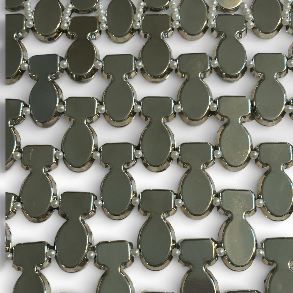 Glam Bold Clear Rhinestone Choker Bib Statement Necklace Silver Tone NWOT - Picture 10 of 10